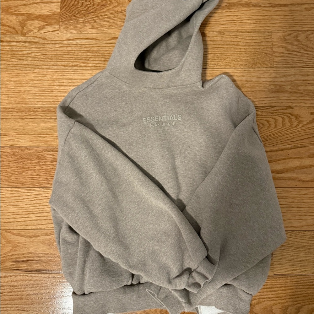 ESSENTIALS Men’s Light Gray Crewneck Hoodie